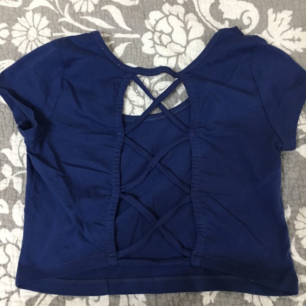 Blue Open Back Crop - Picture 2 of 3